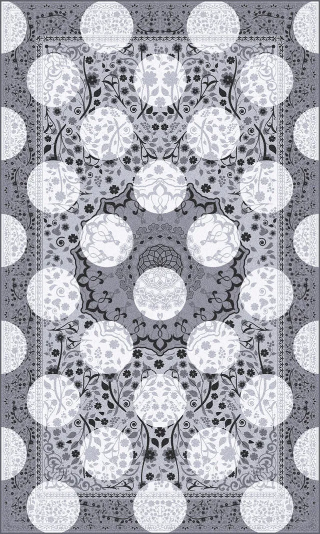 Mineheart Monochrome Magic Rug Teppich Muster 20x20 cm Grau