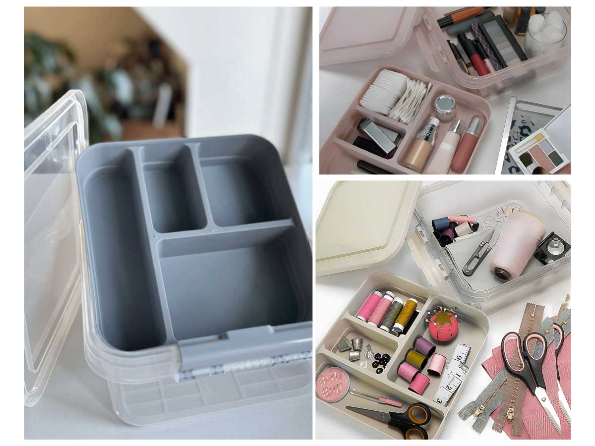 LS-LebenStil Möbel & Wohnen Sortierbox Aufbewahrungsbox Grau 26cm