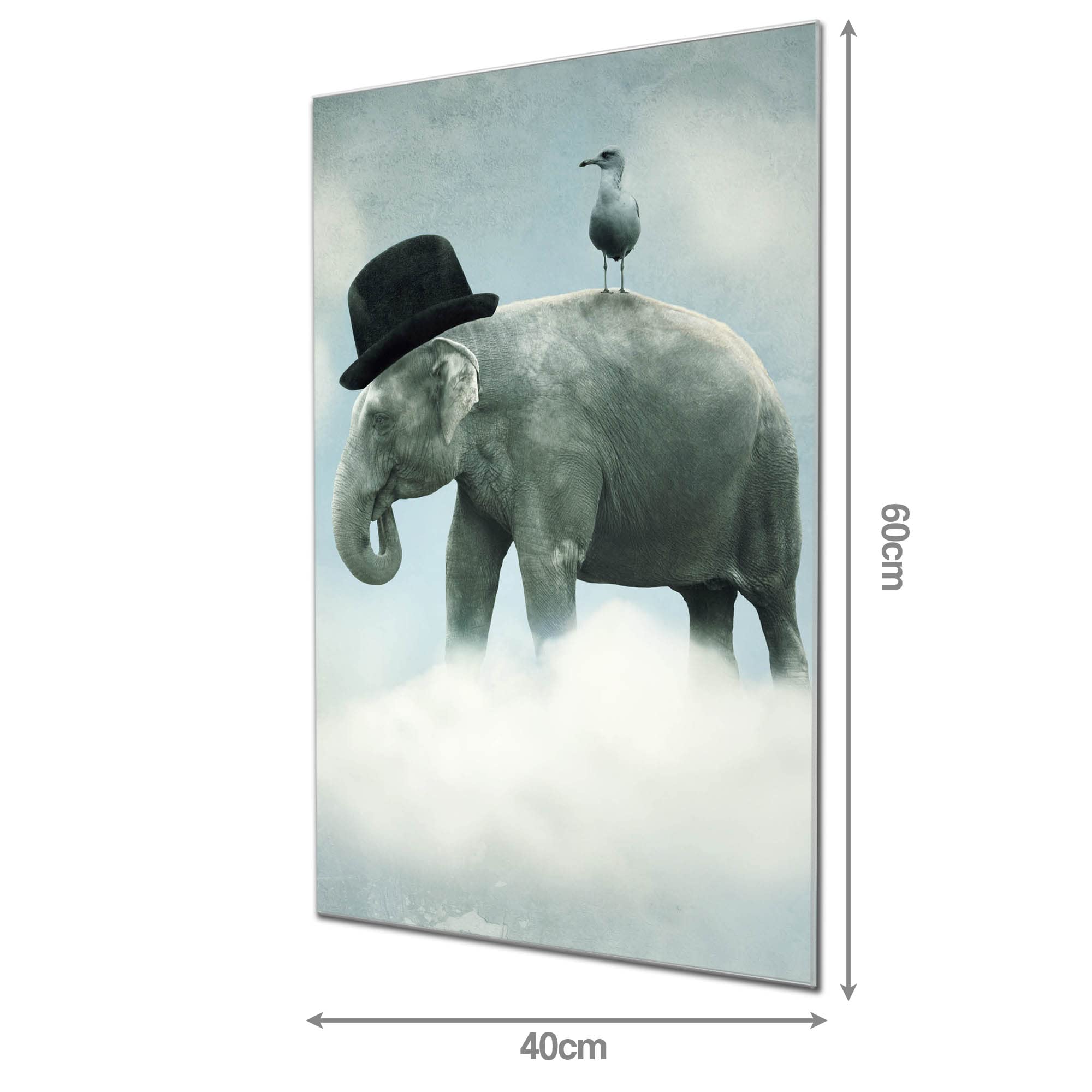 Banjado Magnettafel Elefant und Möwe Magnetboard 40x60 beschreibbar