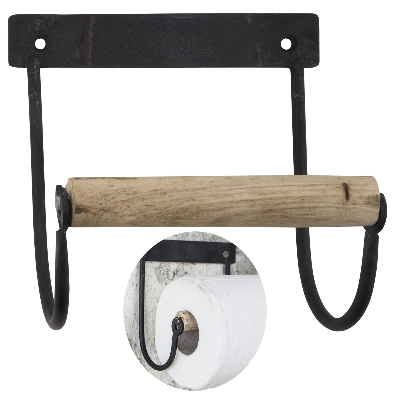 Ib Laursen Altum Toilettenpapierhalter Metall schwarz 14 cm