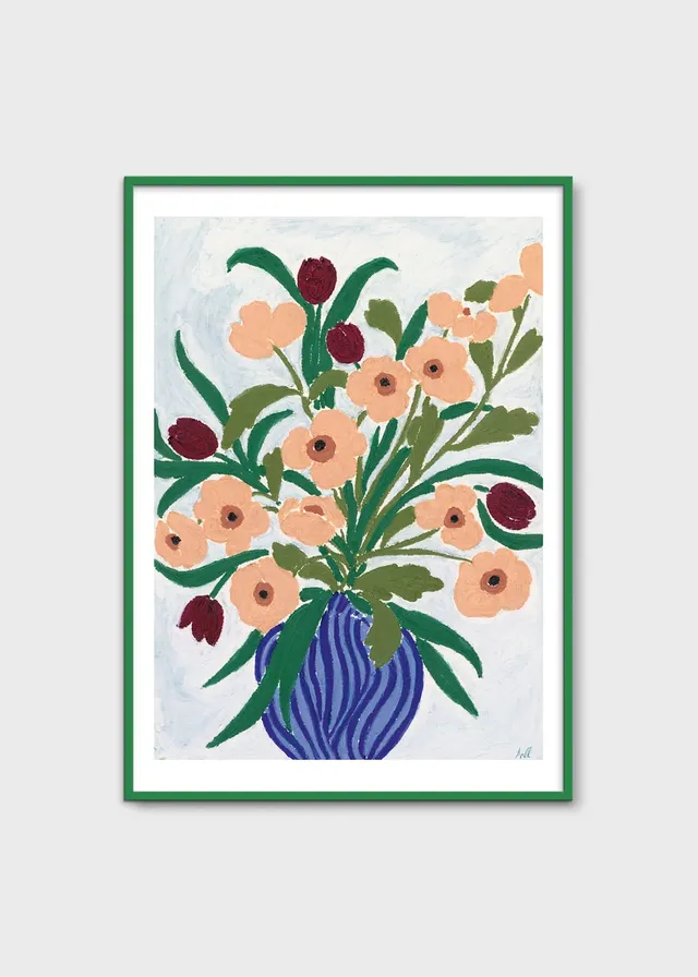 The Poster Club Cerulean Still Life Poster 30x40 blau