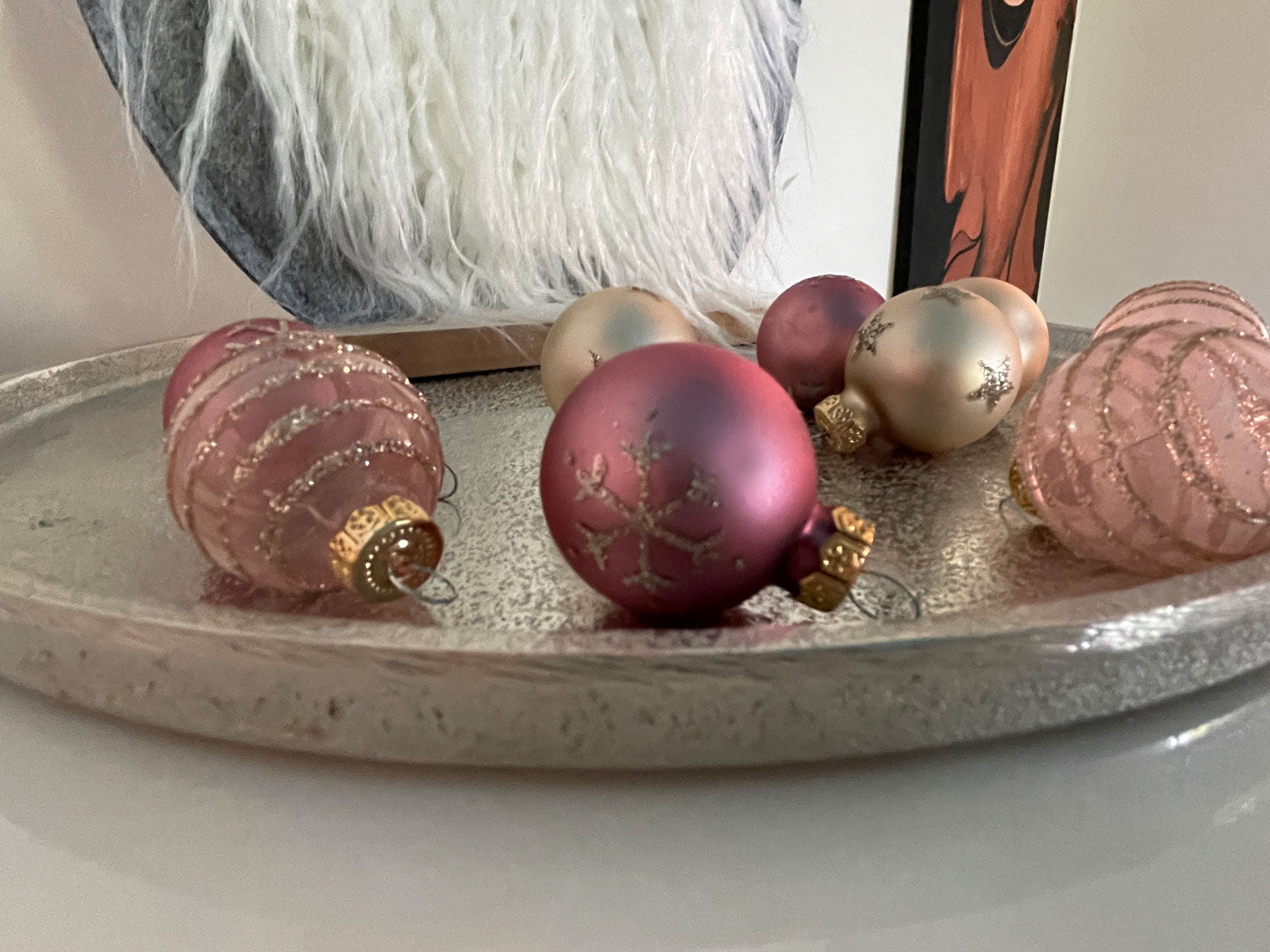 LS-LebenStil 18er Christbaumkugeln Glas 3cm Pink Mix matt