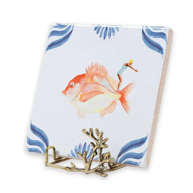 Storytiles Tile Holders Golden Holdie Coral Fliesenhalter gold