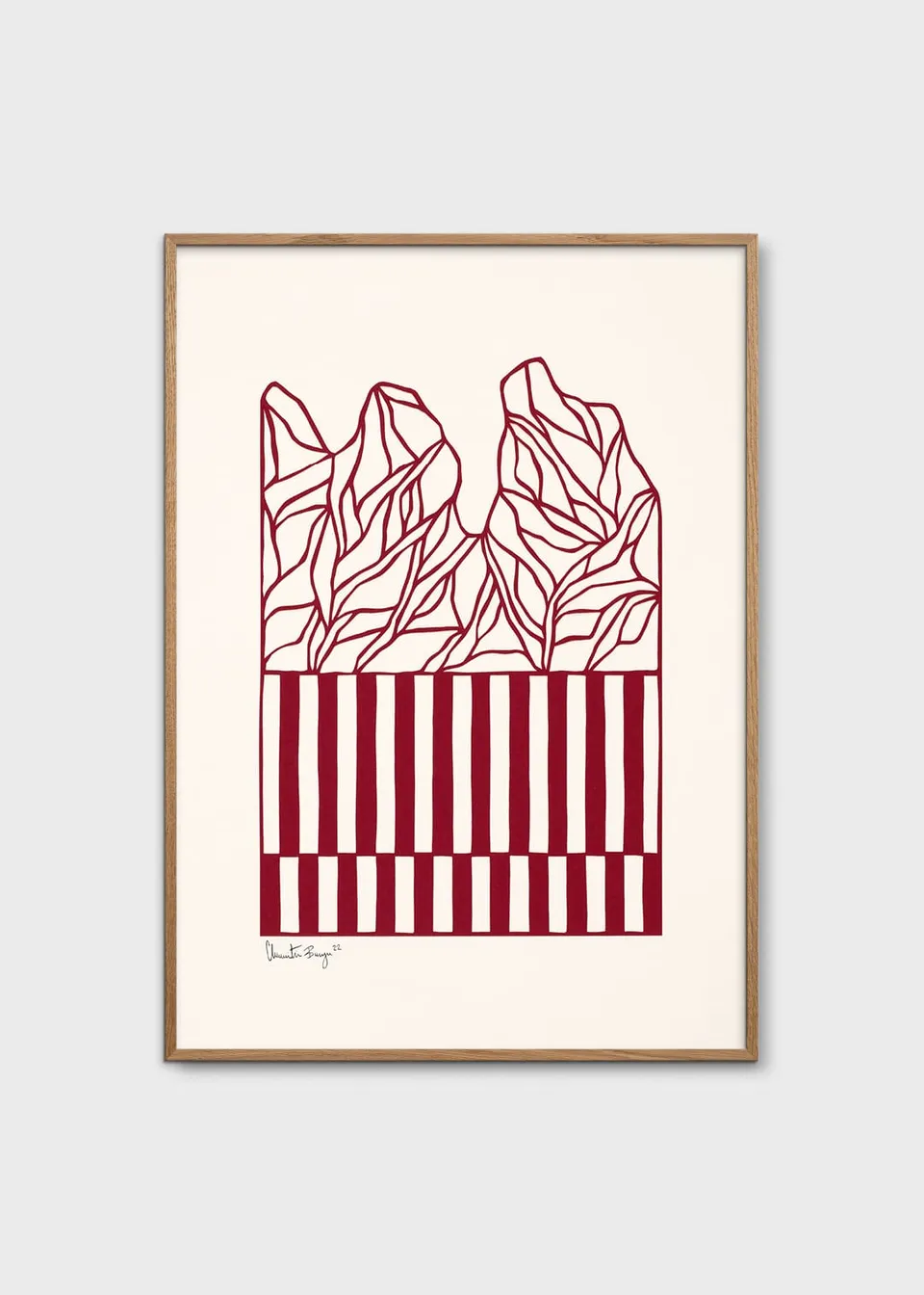 The Poster Club Art Prints Stripes No 01 Poster 30x40 rot