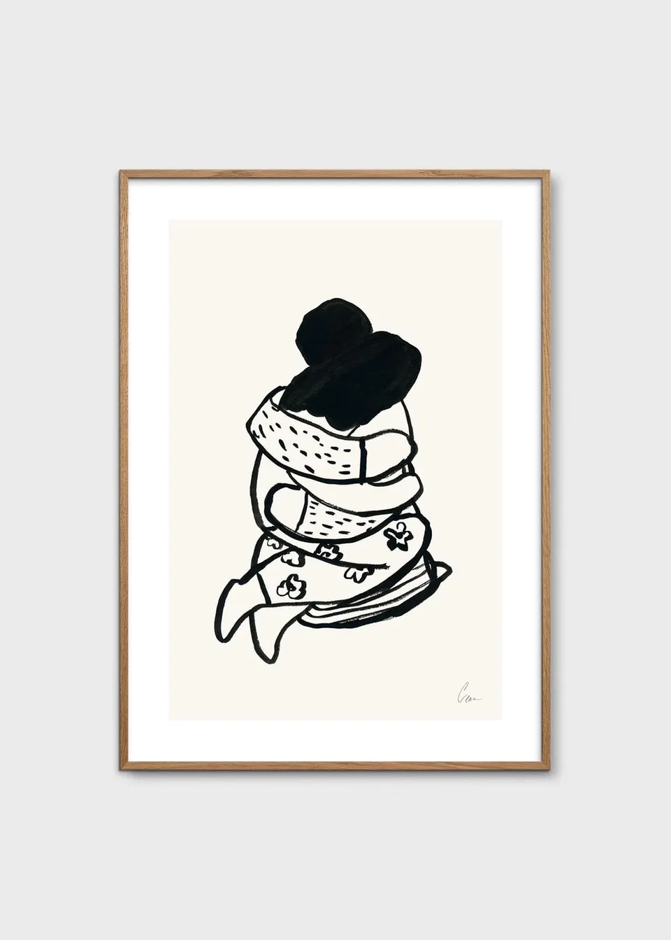 The Poster Club Art Prints Embrace Poster 30x40 schwarz-weiß