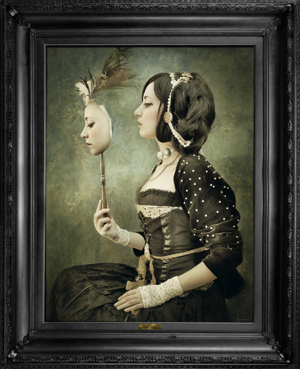 Mineheart Wall Art Mirror Mirror Leinwandbild 66x81cm Gold