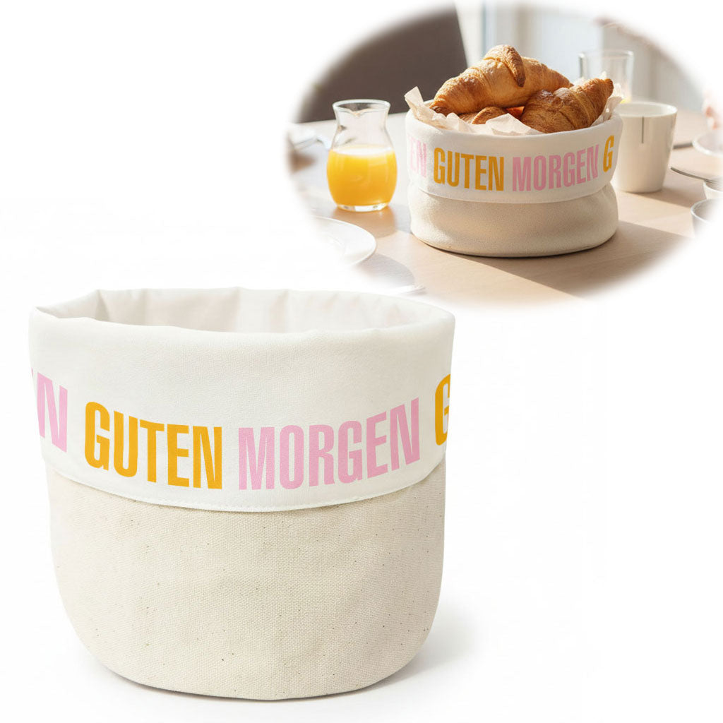LS-LebenStil Küche & Haushalt Brotkorb Guten Morgen Baumwolle rund