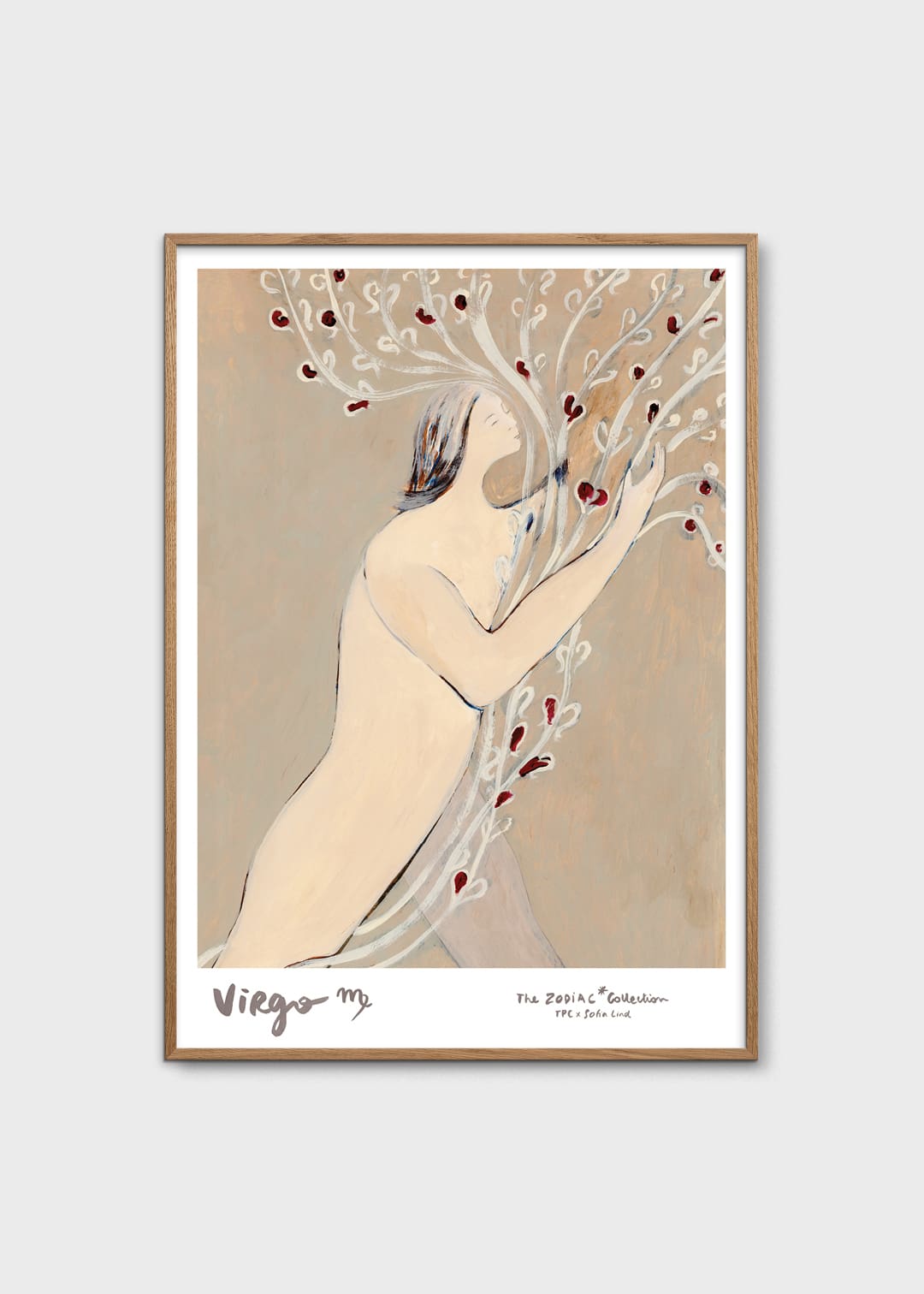 The Poster Club Virgo Kunstdruck A4 beige-rot Sternzeichen