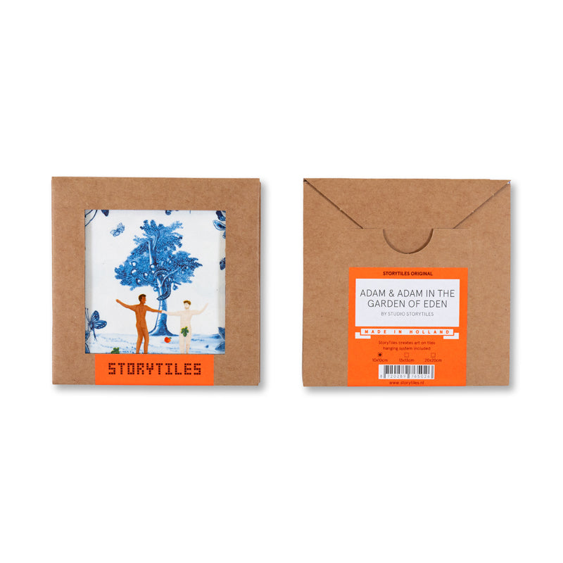 Storytiles Delft Blue Adam & Adam Wandfliese 10x10 cm Liebe