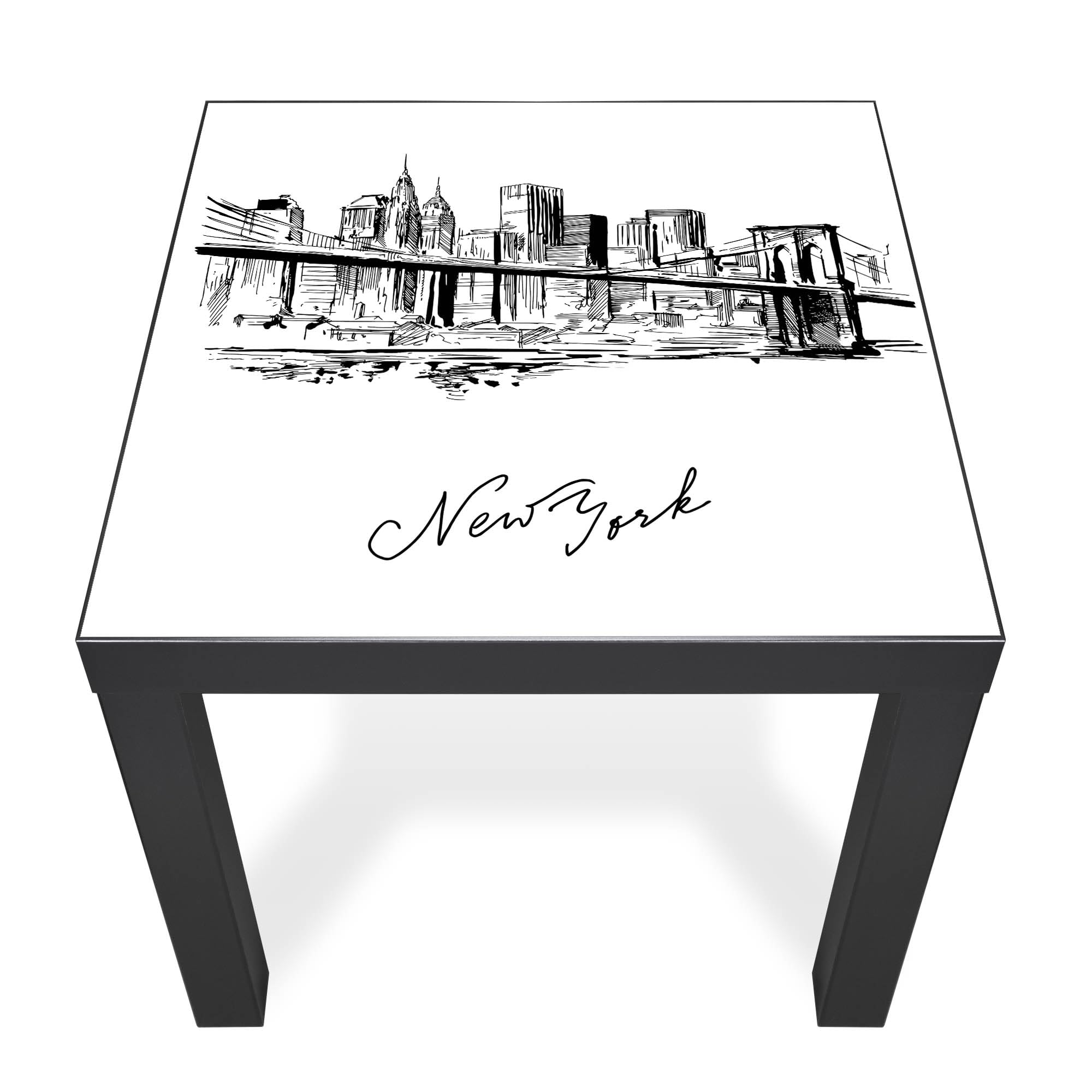 Banjado Möbelfolie New York Skizze Tischfolie 55x55 cm