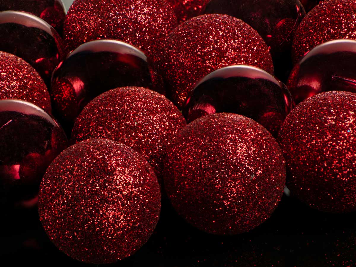 LS-LebenStil Weihnachtskugeln Rot 30er Kunststoff 4-6cm