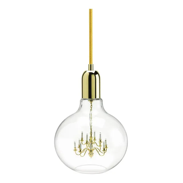 Mineheart King Edison Pendelleuchte Gold Glas