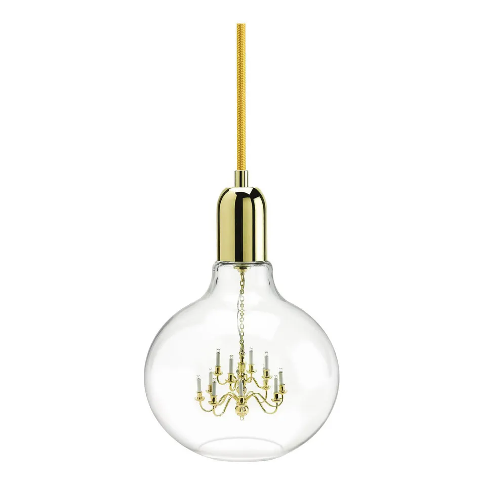 Mineheart King Edison Pendelleuchte Gold Glas