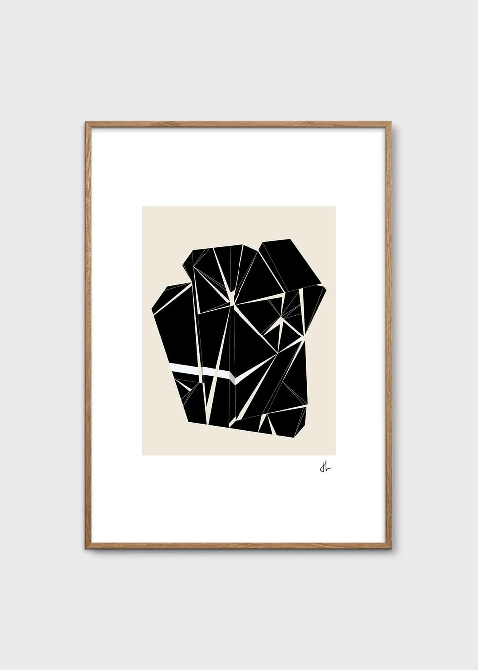 The Poster Club Cliff Kunstdruck 50x70 cm beige schwarz