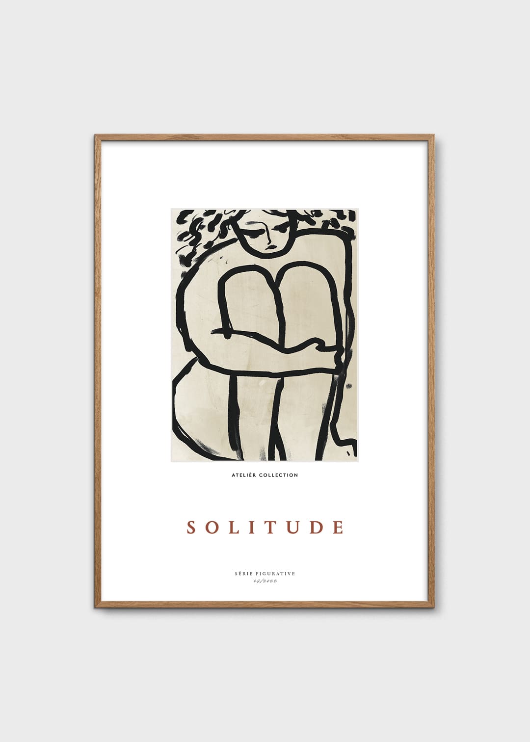 The Poster Club Solitude Poster A4 beige-blau