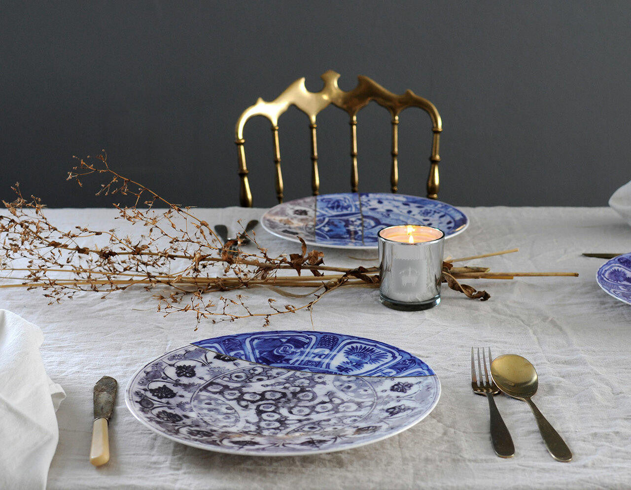 Mineheart Kintsugi Teller Porzellan 26,6 cm Gold