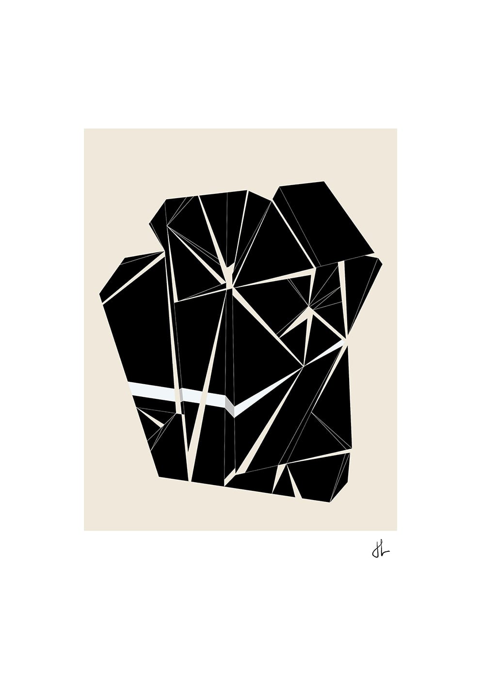 The Poster Club Cliff Kunstdruck 50x70 cm beige schwarz