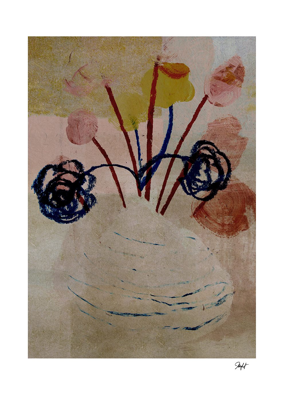 The Poster Club Blooming Kunstdruck Poster 30x40 cm beige