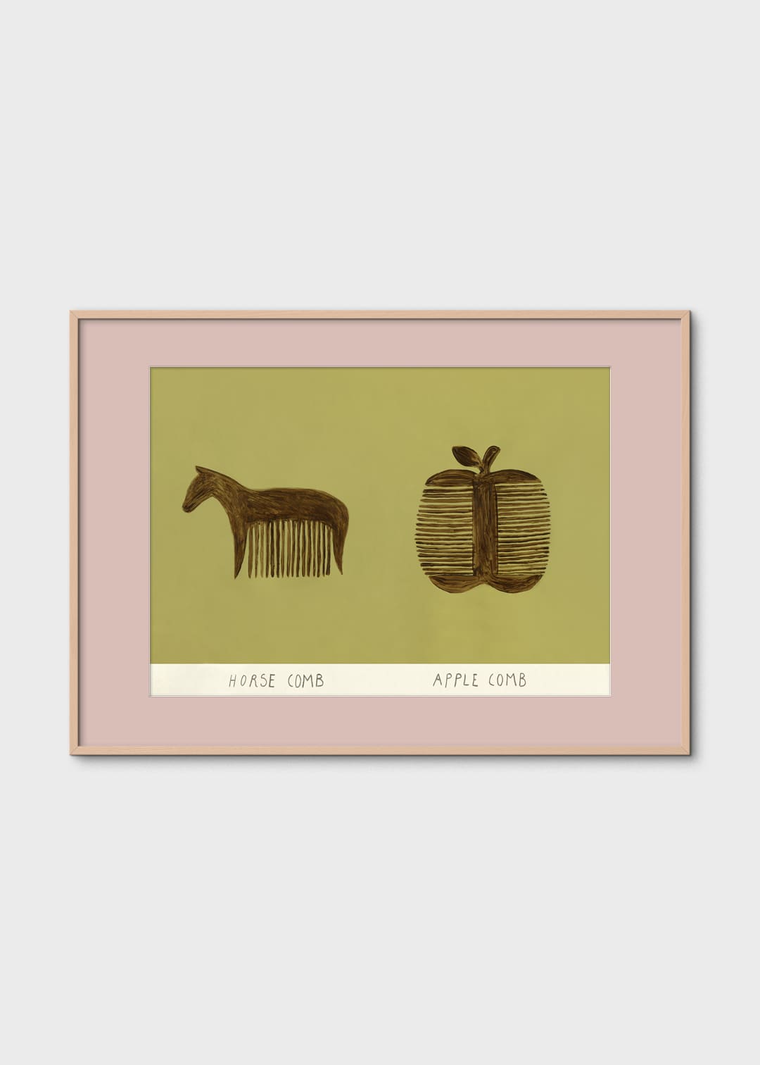 The Poster Club Horse and Apple Comb Poster A4