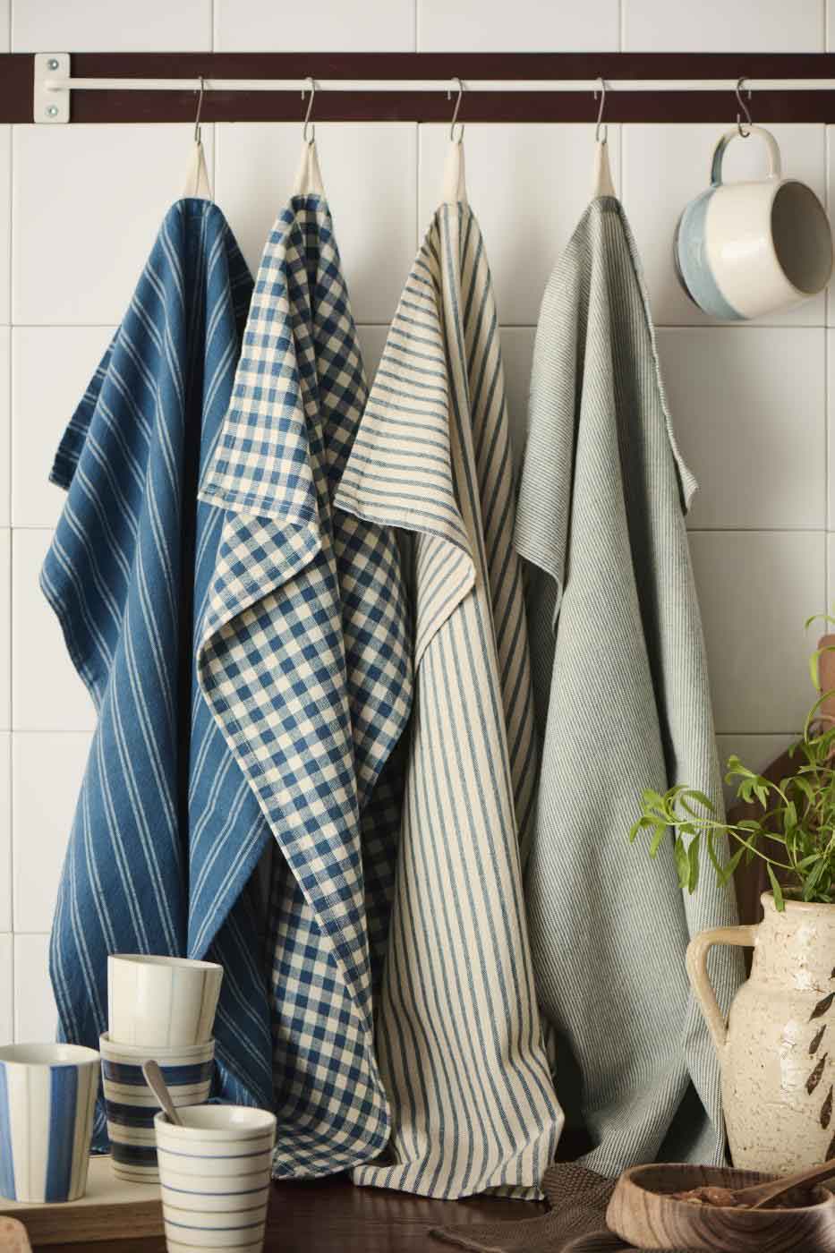 LS-LebenStil Küche Geschirrtuch Baumwolle Blau 50x70cm