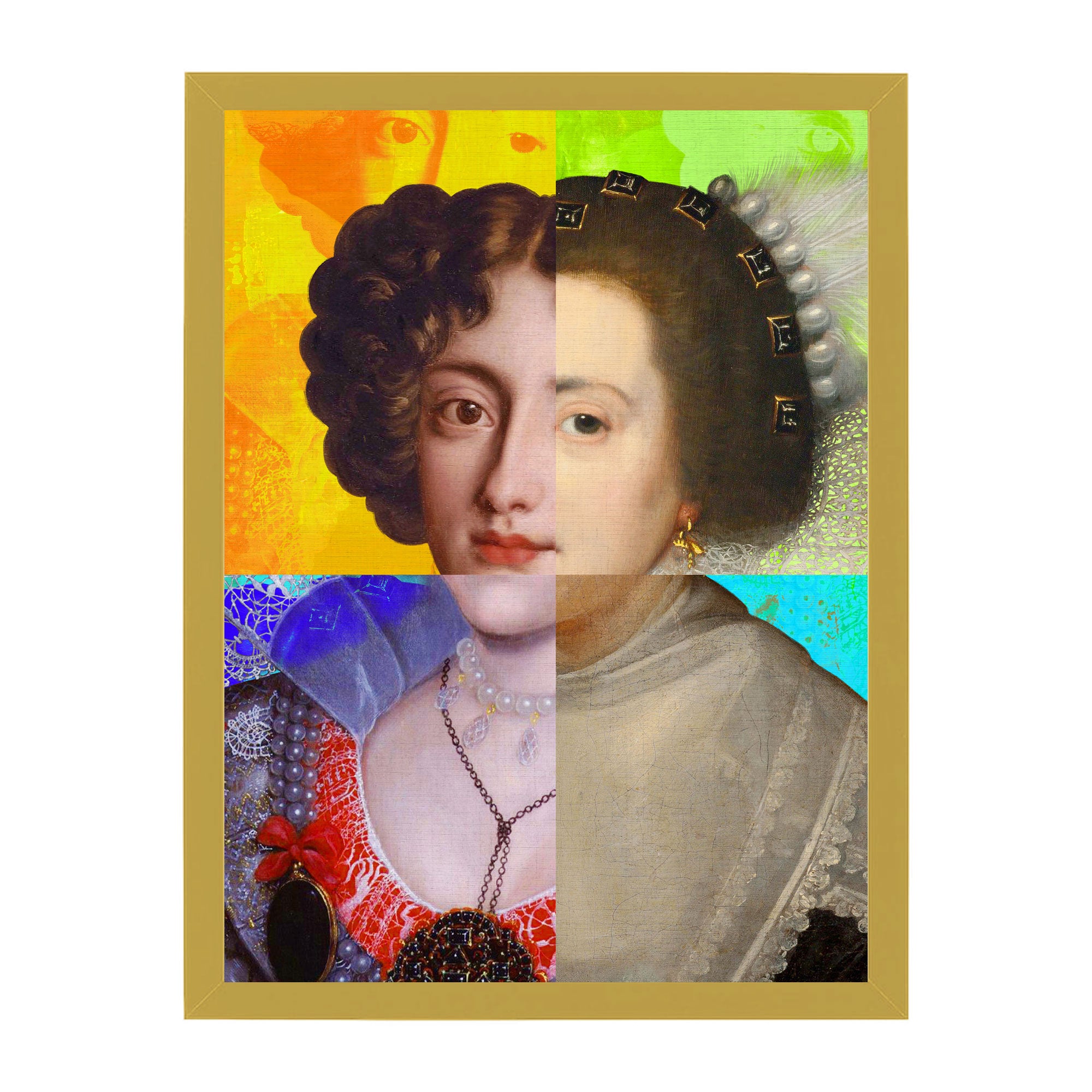 Mineheart Lady Puzzled Portrait Wandbild Rot Lila 40x50