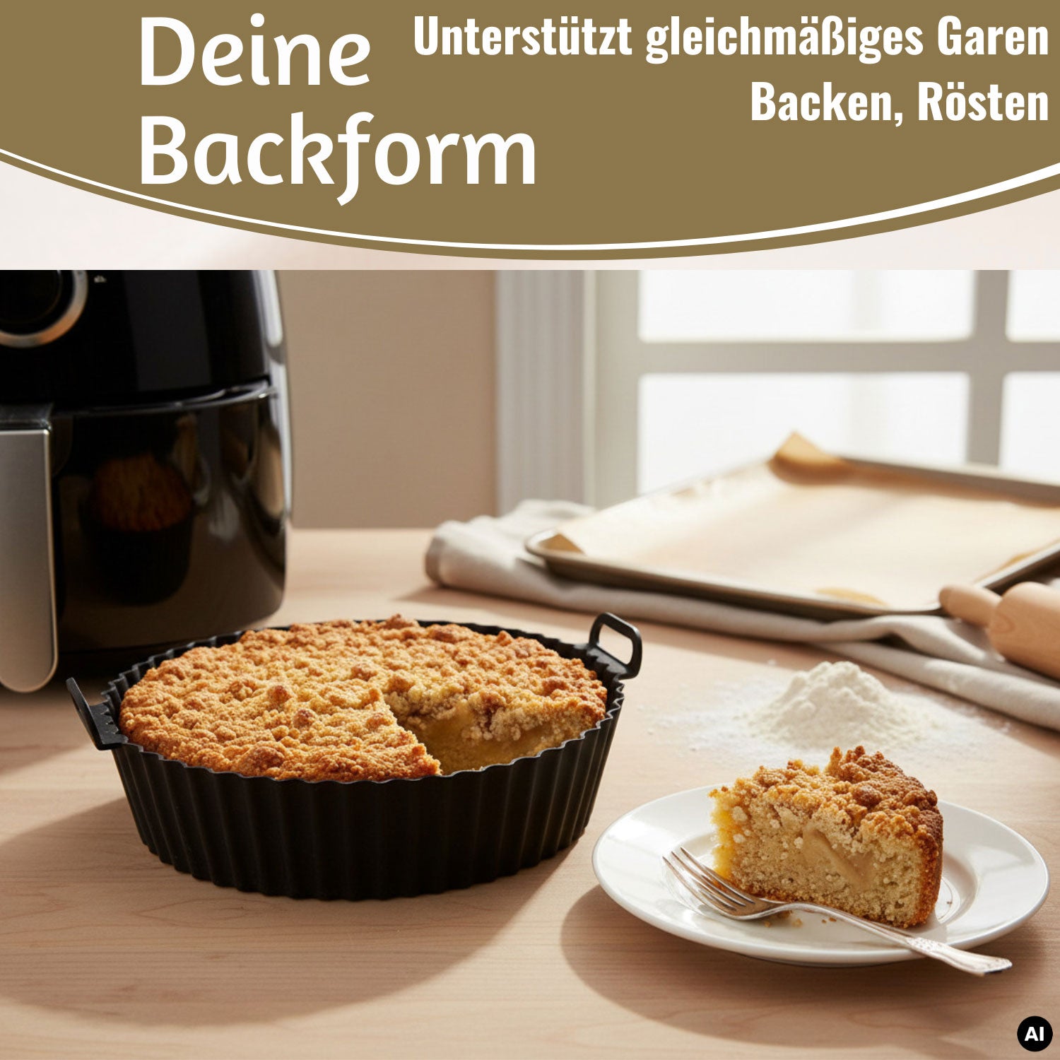 LS-LebenStil Küche & Haushalt Silikonform Rund 20cm 2er Set