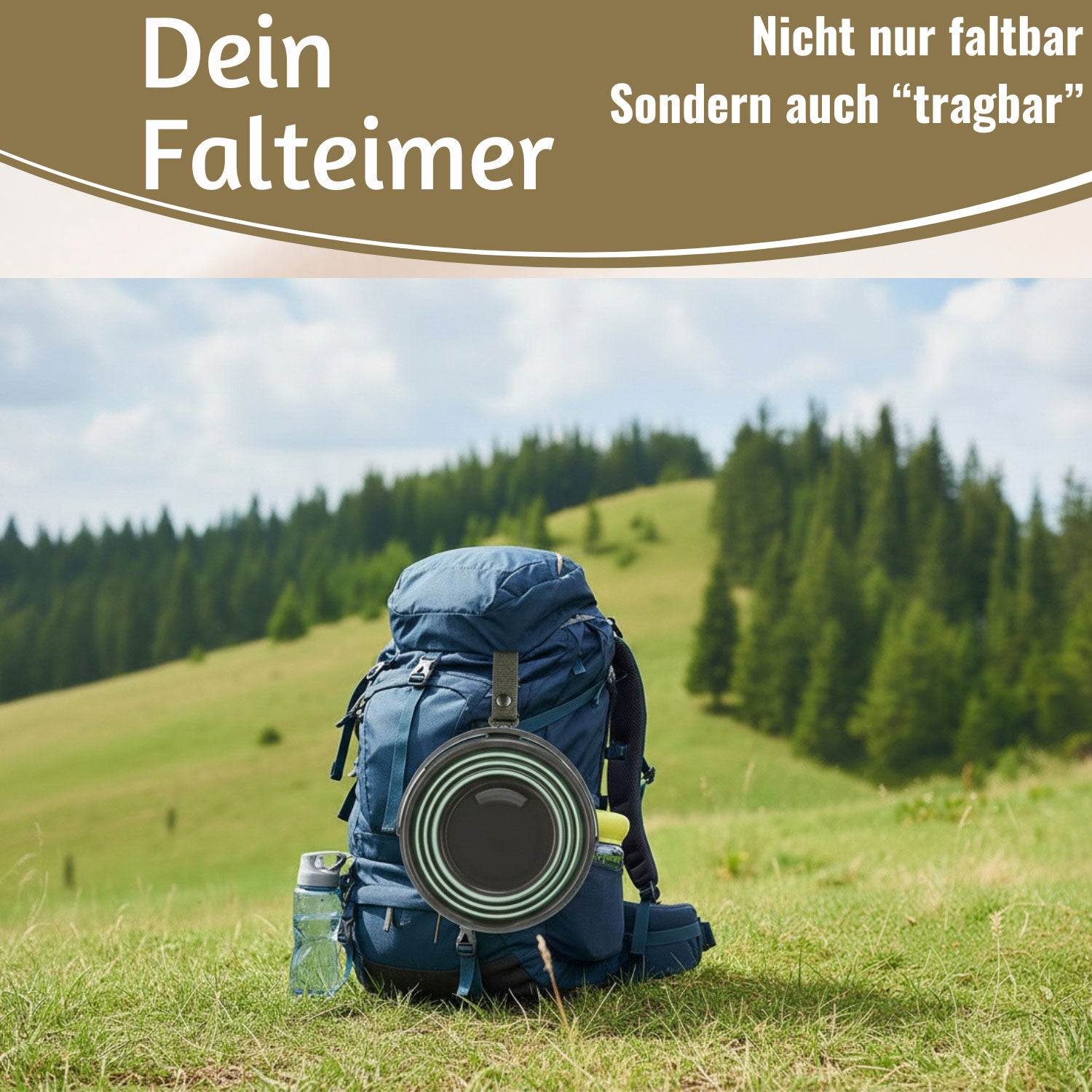 LS-LebenStil Flexibler Putzeimer 10L Faltbar 35x24cm Grün