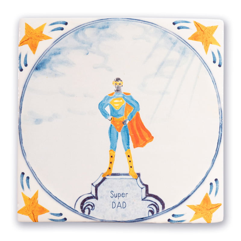 StoryTiles Delft Blue Superman Wandfliese 10x10 personalisierbar