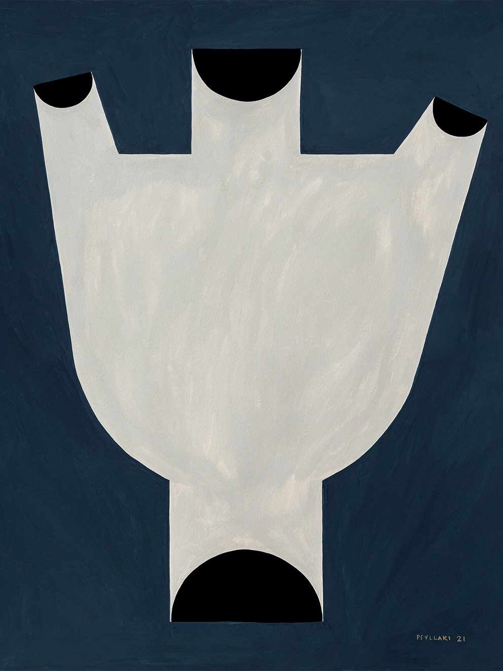 The Poster Club Three Openings Vase Poster 30x40 cm blau