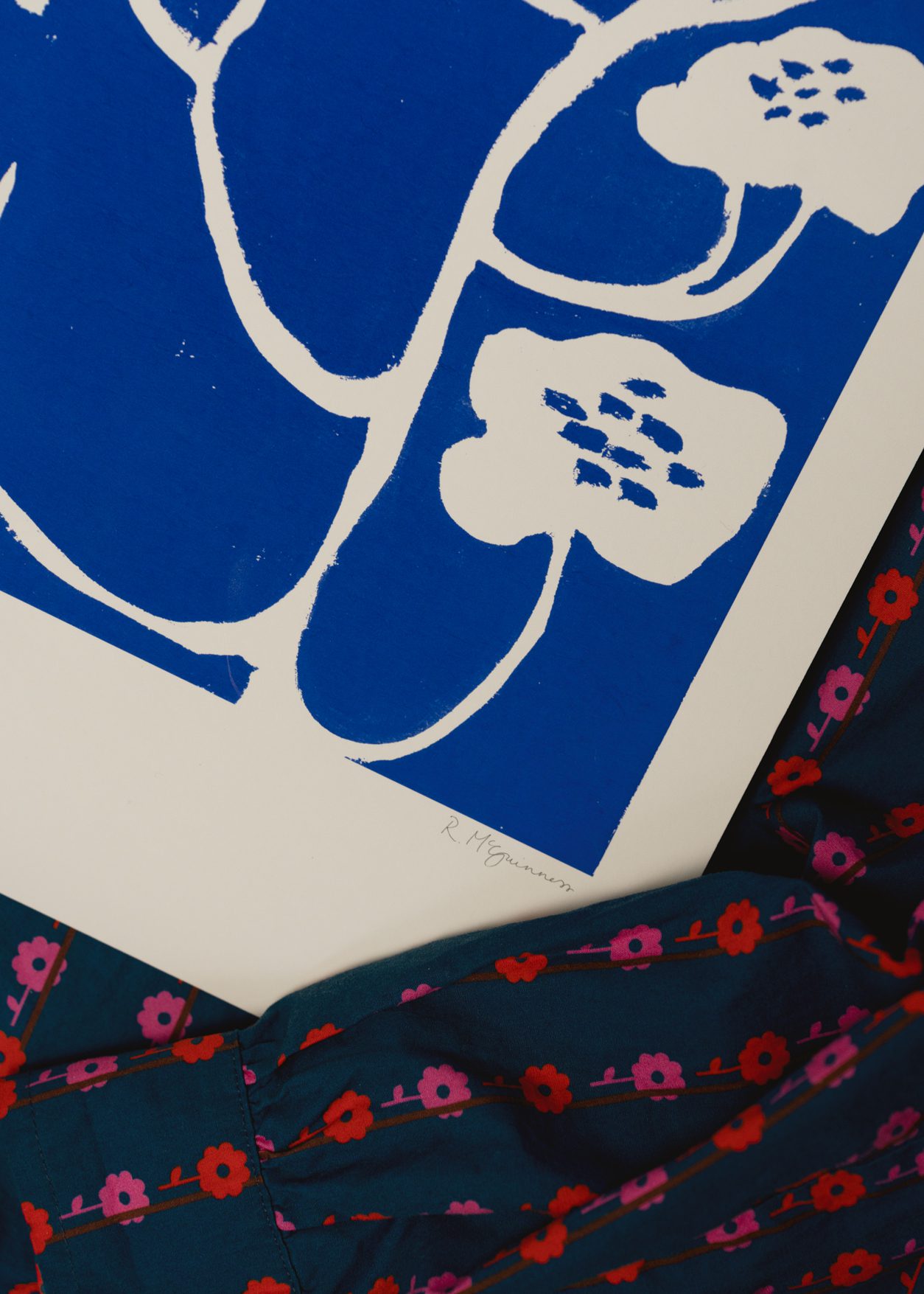 The Poster Club Art Prints Blue Flower Poster 30x40 cm Blau