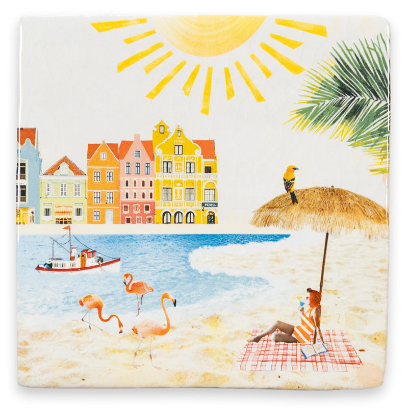 Storytiles Delft Blue Colorful Curaçao Fliese 10x10 cm