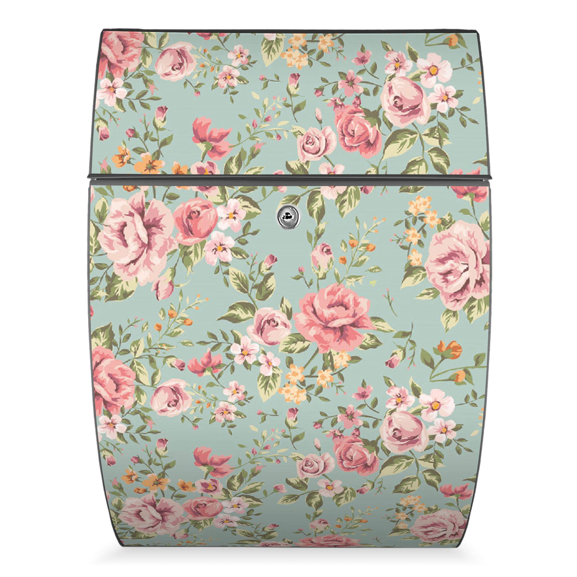 Banjado Briefkasten Riviera 46x33,5x13cm Altrosa Blume Anthrazit