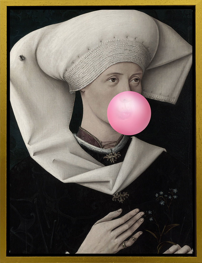 Mineheart Wall Art Bubblegum Portrait 2 Wandbild Rosa 30x41 cm