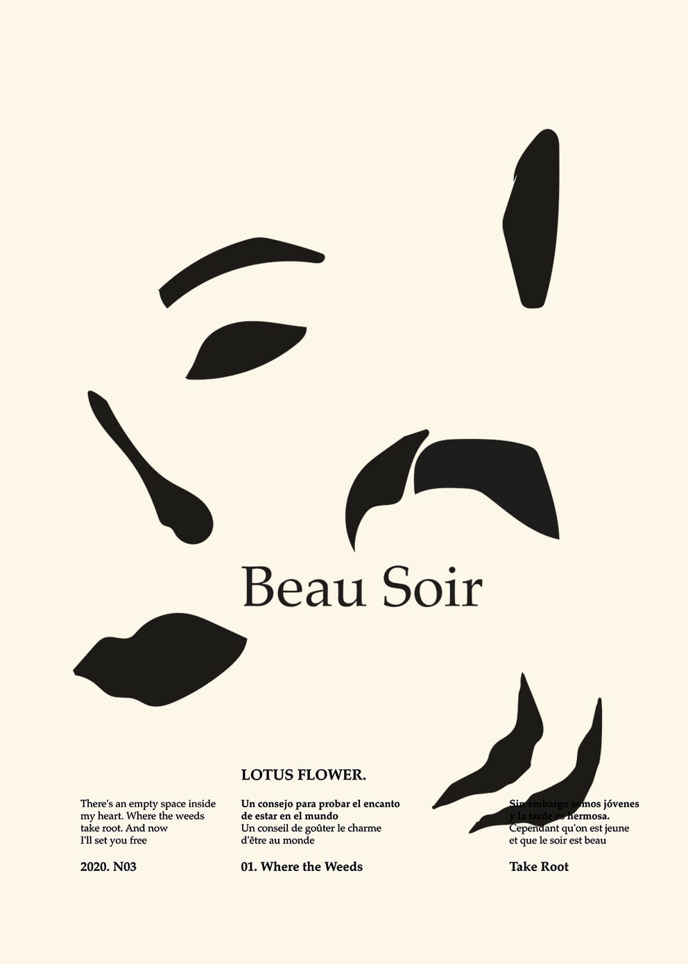 The Poster Club Art Prints Beau Soir Poster A4 beige