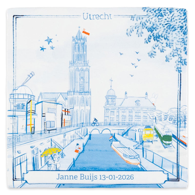 StoryTiles Delft Blue Utrecht Fliese S 10x10 cm Stadt personalisierbar