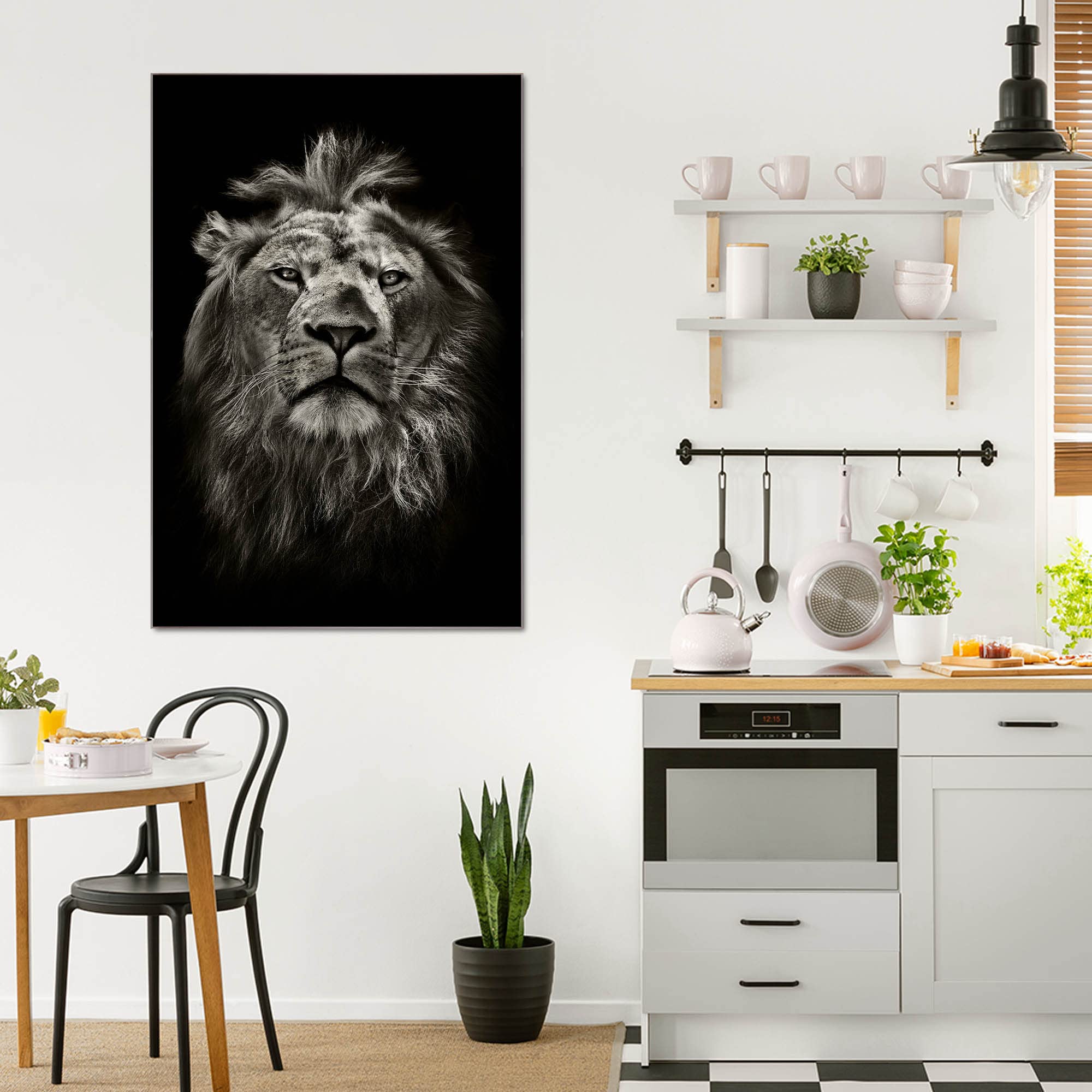 Banjado Magnettafel Löwe Porträt Glas Magnettafel 60x40 beschreibbar