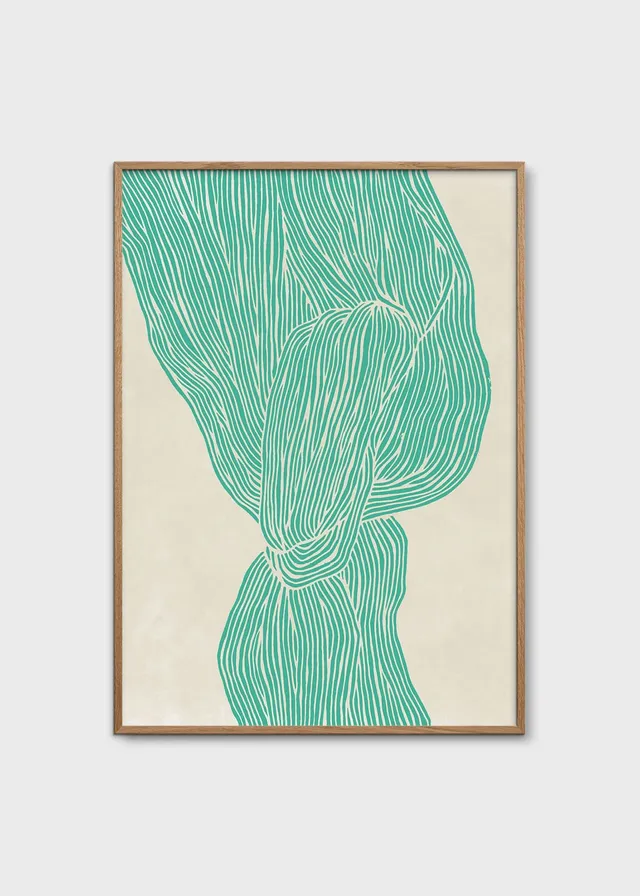 The Poster Club The Line Green Kunstdruck A4 Abstrakt Beige