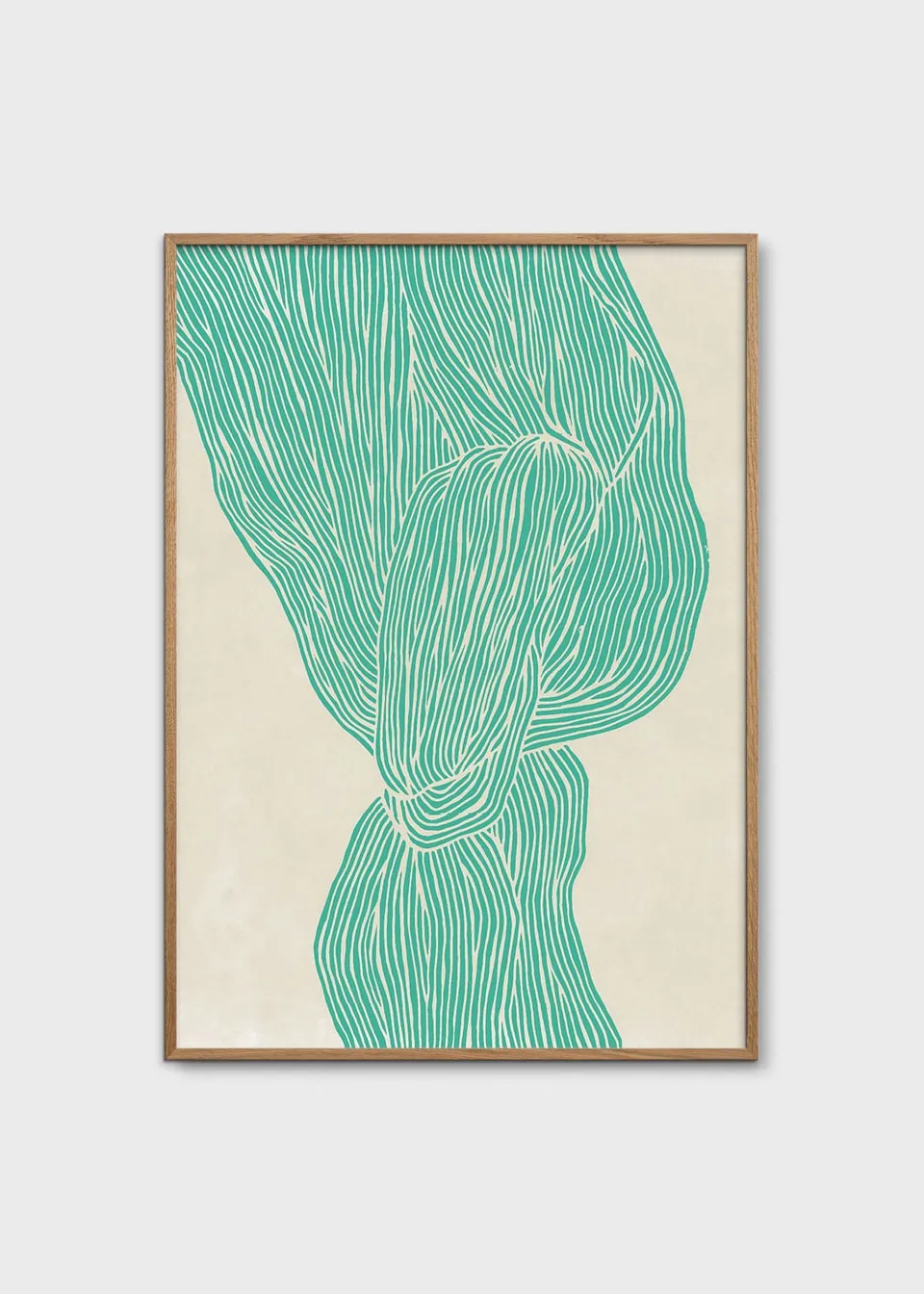The Poster Club The Line Green Kunstdruck A4 Abstrakt Beige