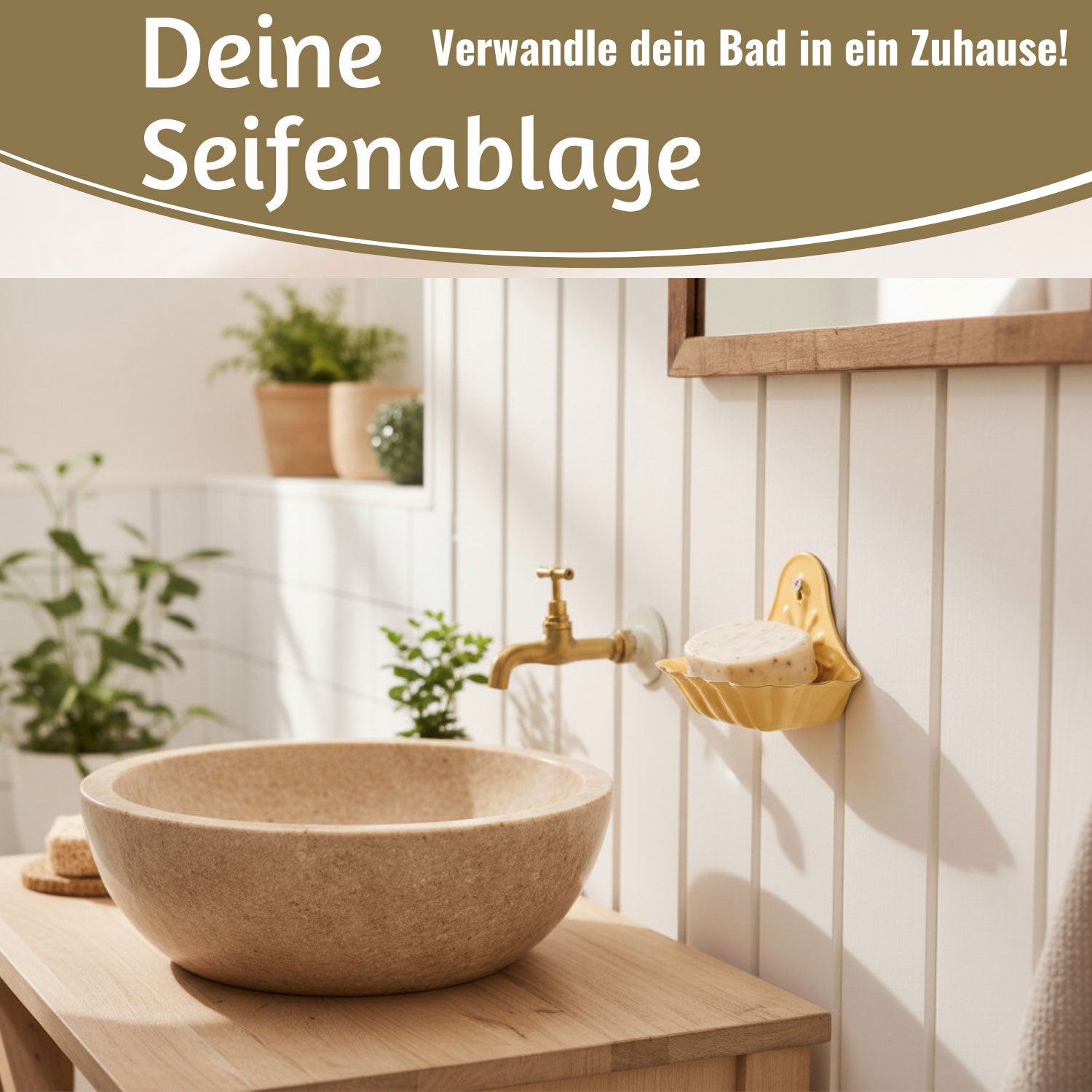 IB Laursen Seifenschale Emaille Gelb 16cm Wandmontage