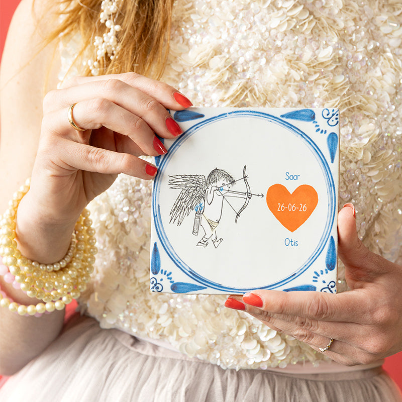 Storytiles Delft Blue Hartenjager Wandfliese S 10x10 cm Liebe