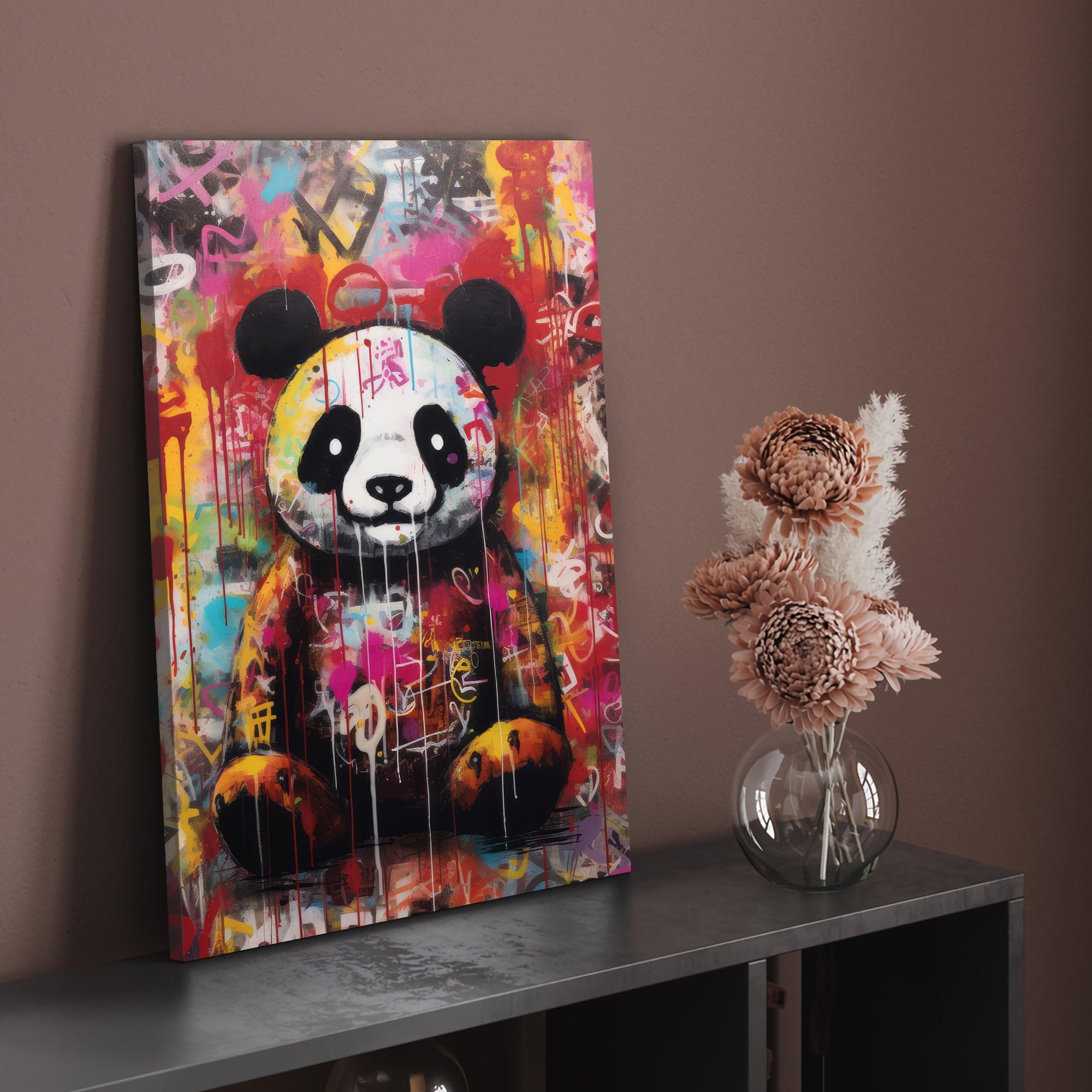 Hustling Sharks Wandbilder Panda Problem Leinwand 60x90 cm Tierbild