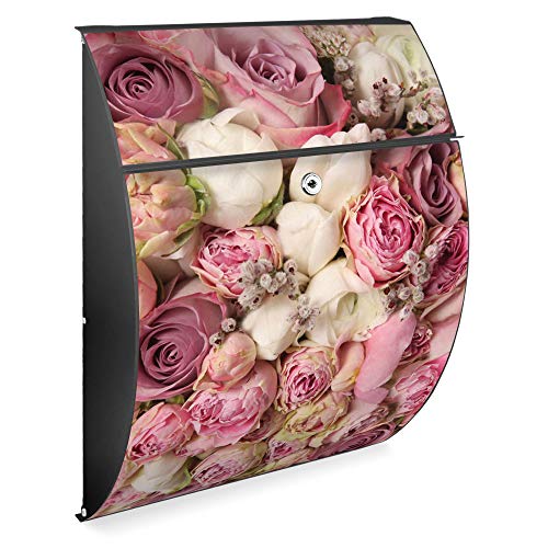 Banjado Riviera 46x33,5x13cm Briefkasten Anthrazit Rosen A4