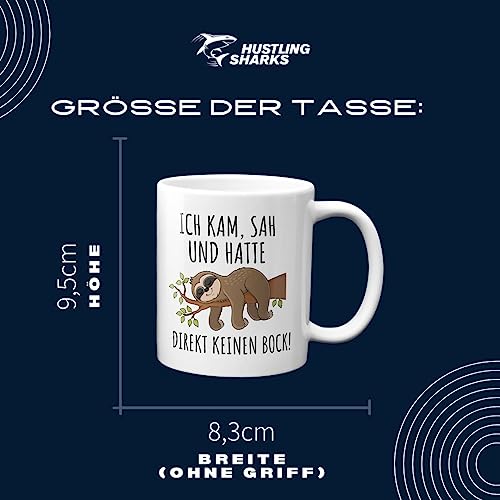 Hustling Sharks Kein Bock Faultier Tasse 330ml weiß