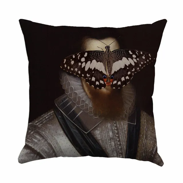 Mineheart Portrait Butterfly Kissen Canvas 46x46cm