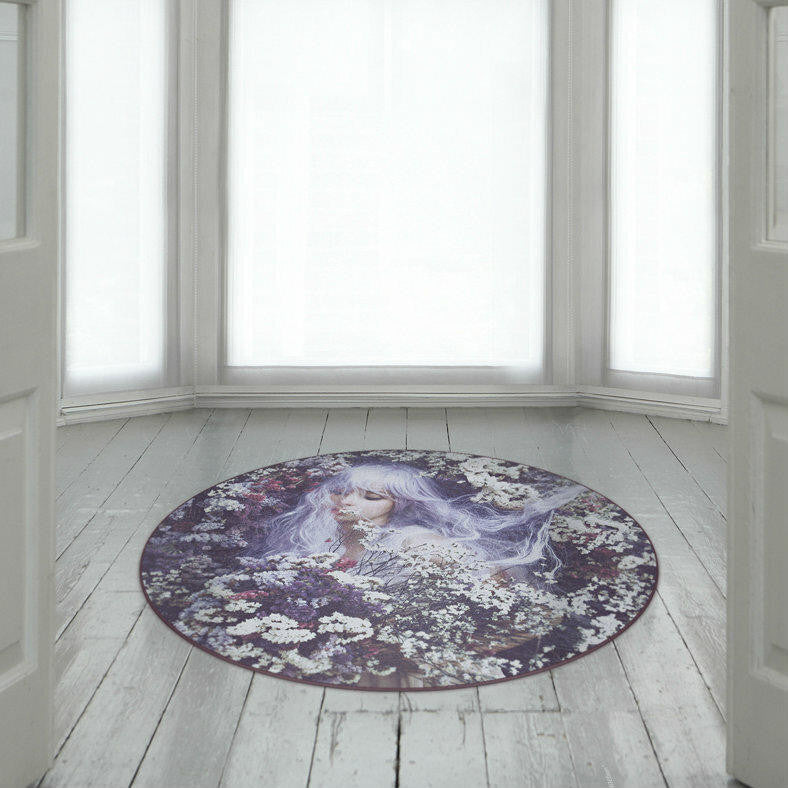 Mineheart Floral Fantasy Rug Teppich 150x150 rund lila