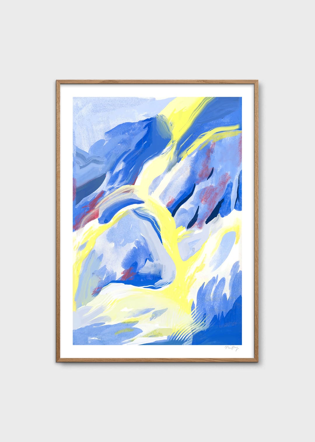 The Poster Club Art Prints Blue Strokes Poster 30x40 cm blau