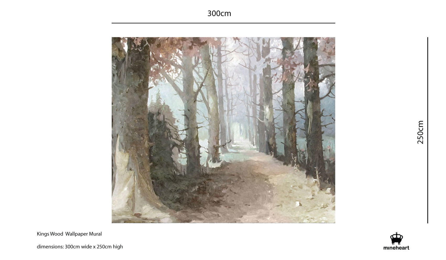 Mineheart King's Wood Fototapete Wald 250x300 cm Vlies