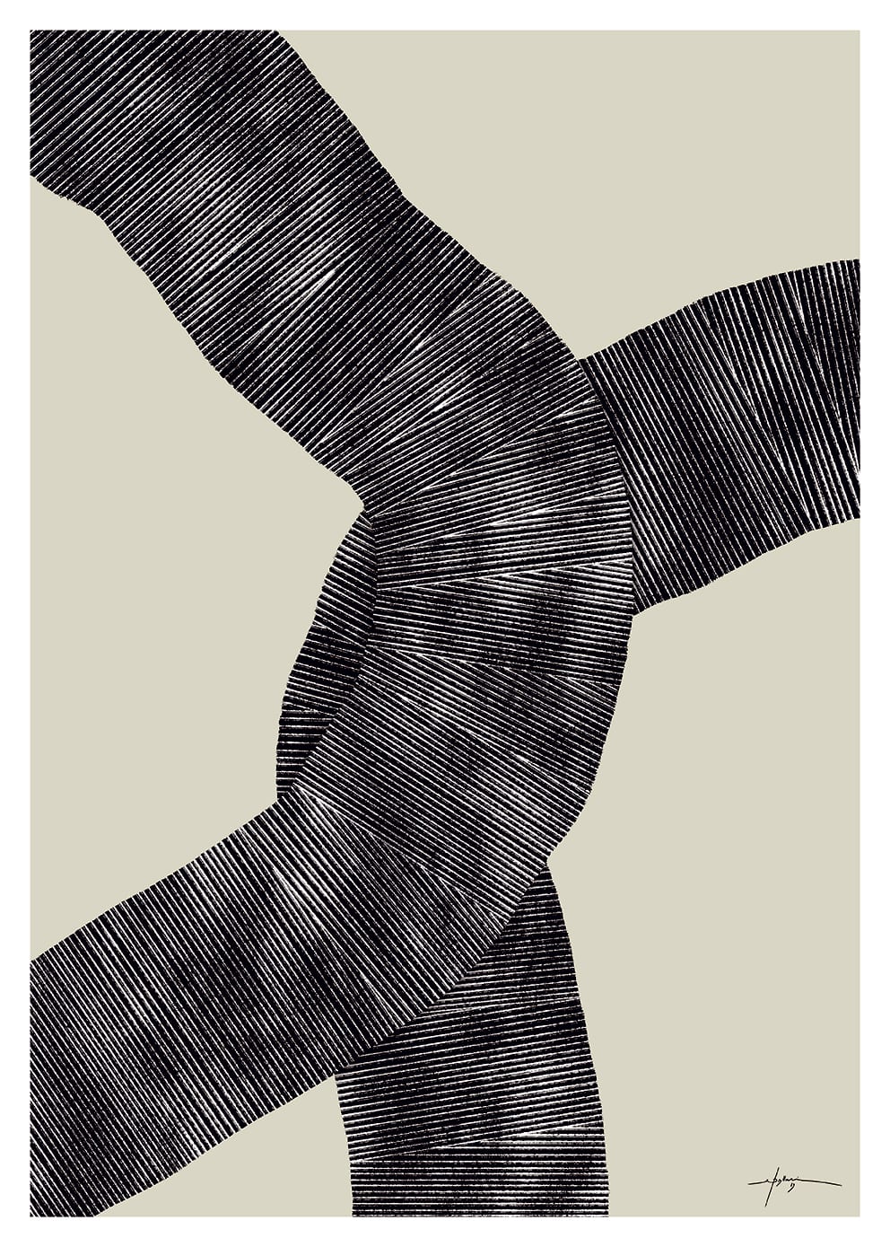 The Poster Club Art Prints Abstract 697 Poster 30x40 cm beige