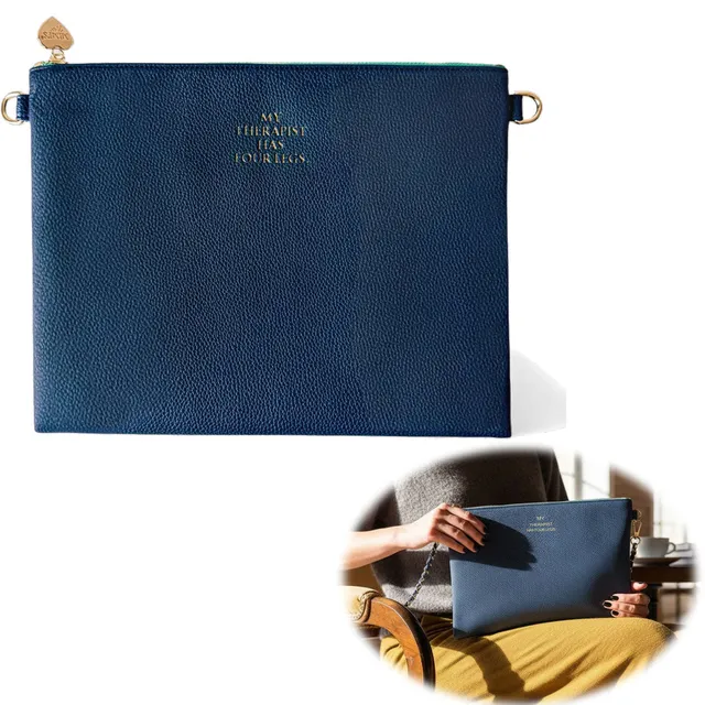 LS-LebenStil Shopper & Taschen Stella Navy Blau XL Clutch 30cm