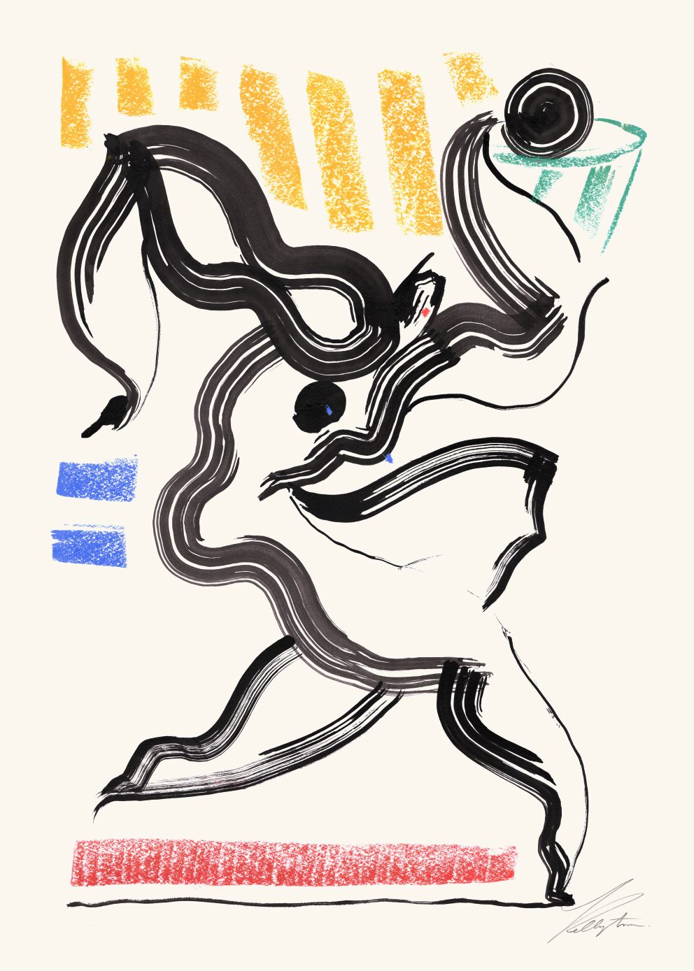 The Poster Club Art Prints Basketball Poster A4 abstrakt